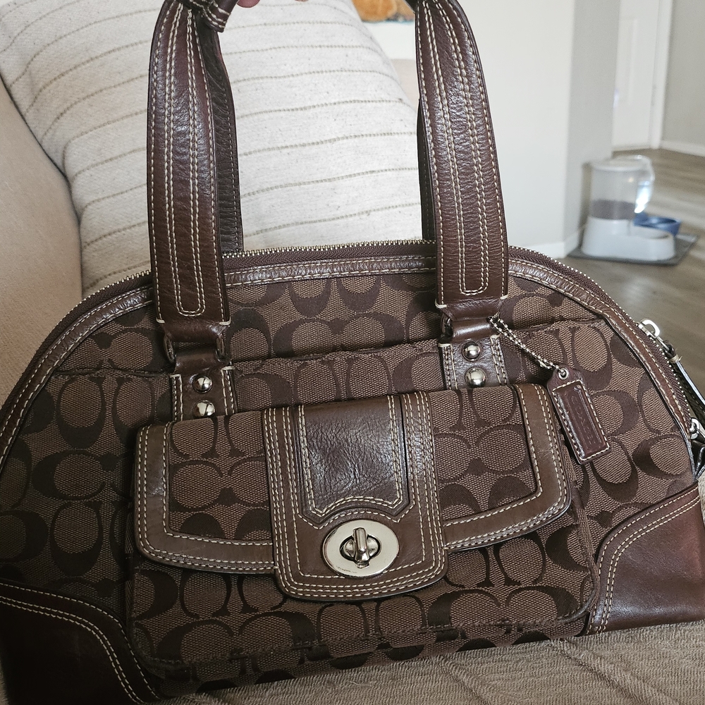 Coach Brown Signature Satchel